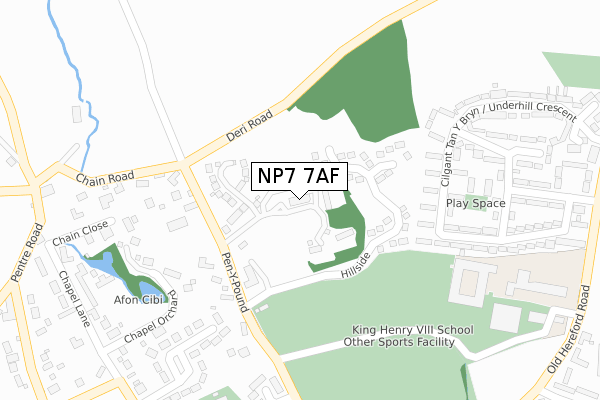 NP7 7AF map - large scale - OS Open Zoomstack (Ordnance Survey) NP7 7AF map - large scale - OS Open Zoomstack (Ordnance Survey)