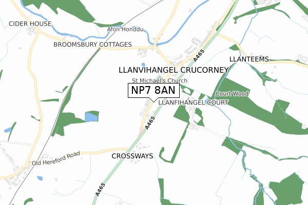 NP7 8AN map - small scale - OS Open Zoomstack (Ordnance Survey) NP7 8AN map - small scale - OS Open Zoomstack (Ordnance Survey)