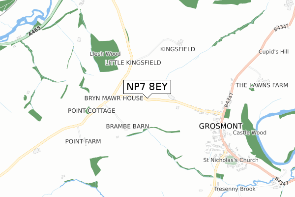 NP7 8EY map - small scale - OS Open Zoomstack (Ordnance Survey)