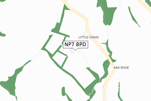 NP7 8PD map - large scale - OS Open Zoomstack (Ordnance Survey)