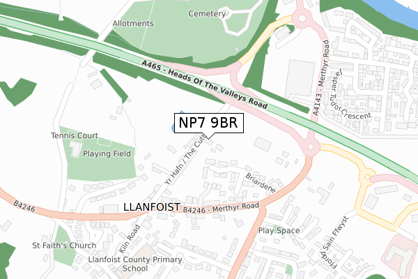 NP7 9BR map - large scale - OS Open Zoomstack (Ordnance Survey) NP7 9BR map - large scale - OS Open Zoomstack (Ordnance Survey)