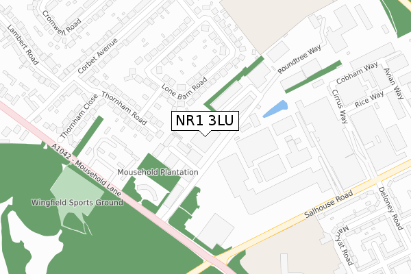 NR1 3LU map - large scale - OS Open Zoomstack (Ordnance Survey)