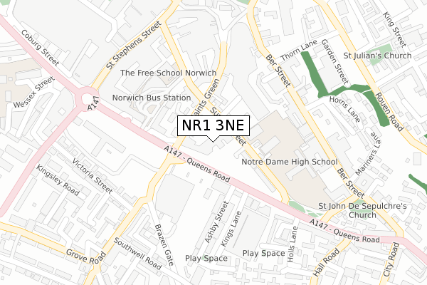 NR1 3NE map - large scale - OS Open Zoomstack (Ordnance Survey) NR1 3NE map - large scale - OS Open Zoomstack (Ordnance Survey)