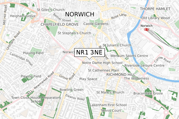 NR1 3NE map - small scale - OS Open Zoomstack (Ordnance Survey) NR1 3NE map - small scale - OS Open Zoomstack (Ordnance Survey)