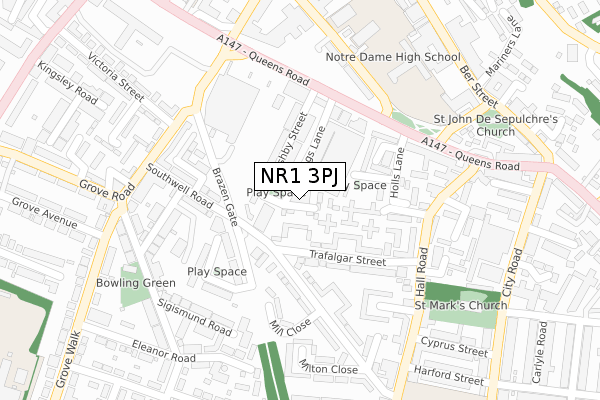 NR1 3PJ map - large scale - OS Open Zoomstack (Ordnance Survey) NR1 3PJ map - large scale - OS Open Zoomstack (Ordnance Survey)