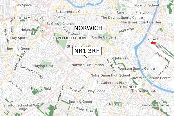 NR1 3RF map - small scale - OS Open Zoomstack (Ordnance Survey) NR1 3RF map - small scale - OS Open Zoomstack (Ordnance Survey)