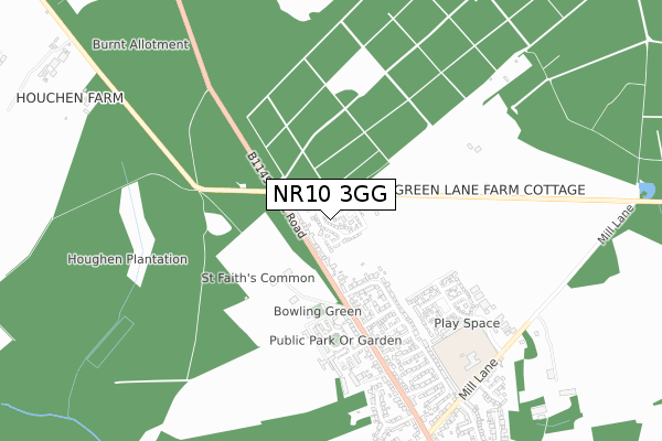 NR10 3GG map - small scale - OS Open Zoomstack (Ordnance Survey)