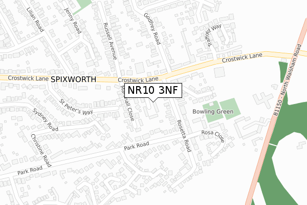 NR10 3NF map - large scale - OS Open Zoomstack (Ordnance Survey)