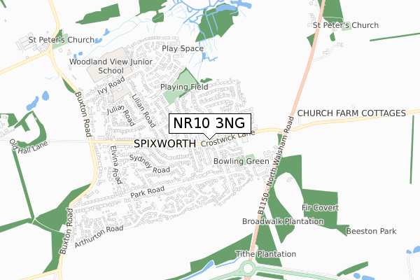 NR10 3NG map - small scale - OS Open Zoomstack (Ordnance Survey)
