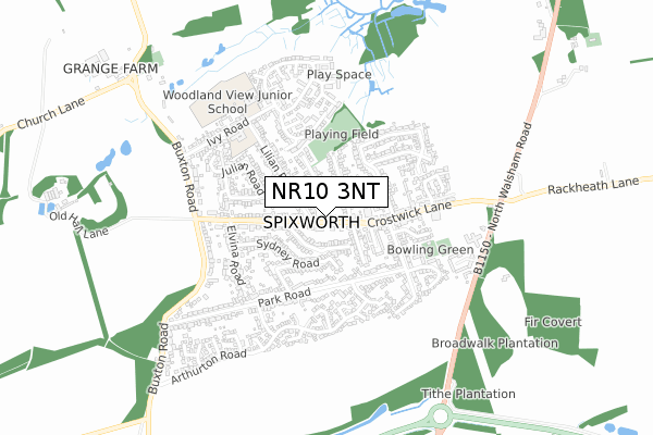 NR10 3NT map - small scale - OS Open Zoomstack (Ordnance Survey)