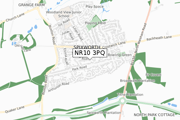 NR10 3PQ map - small scale - OS Open Zoomstack (Ordnance Survey)