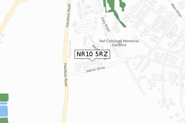 NR10 5RZ map - large scale - OS Open Zoomstack (Ordnance Survey)