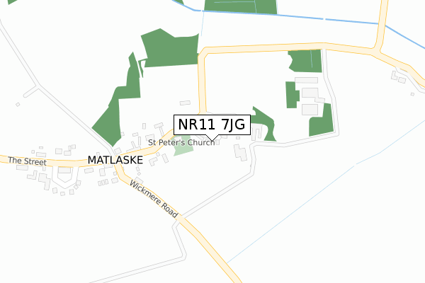 NR11 7JG map - large scale - OS Open Zoomstack (Ordnance Survey)