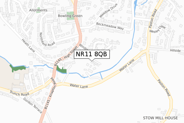 NR11 8QB map - large scale - OS Open Zoomstack (Ordnance Survey)