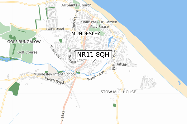 NR11 8QH map - small scale - OS Open Zoomstack (Ordnance Survey)