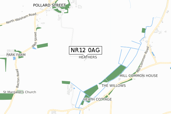 NR12 0AG map - small scale - OS Open Zoomstack (Ordnance Survey)
