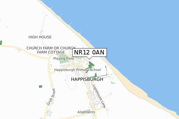 NR12 0AN map - small scale - OS Open Zoomstack (Ordnance Survey)