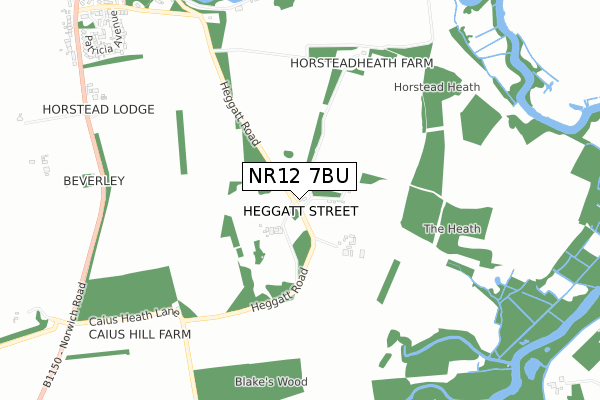 NR12 7BU map - small scale - OS Open Zoomstack (Ordnance Survey)