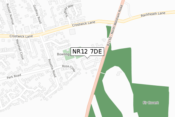 NR12 7DE map - large scale - OS Open Zoomstack (Ordnance Survey)