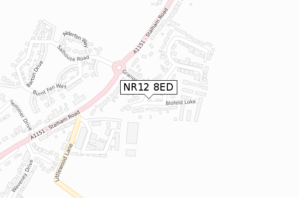 NR12 8ED map - large scale - OS Open Zoomstack (Ordnance Survey)