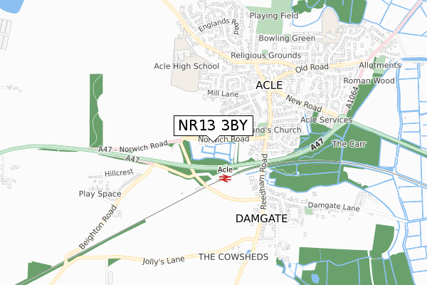 NR13 3BY map - small scale - OS Open Zoomstack (Ordnance Survey)