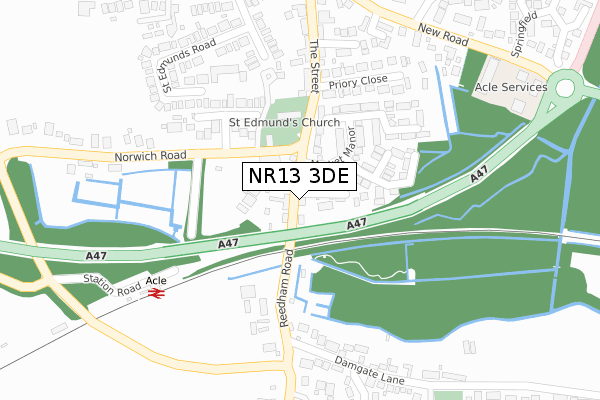 NR13 3DE map - large scale - OS Open Zoomstack (Ordnance Survey)