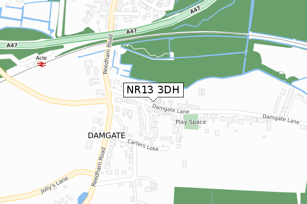 NR13 3DH map - large scale - OS Open Zoomstack (Ordnance Survey)