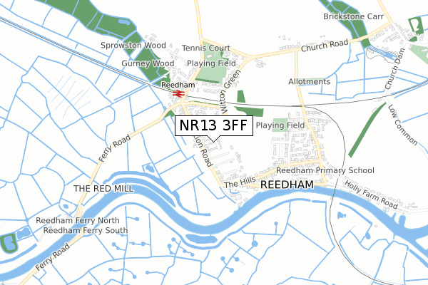 NR13 3FF map - small scale - OS Open Zoomstack (Ordnance Survey)