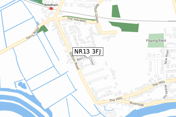 NR13 3FJ map - large scale - OS Open Zoomstack (Ordnance Survey)