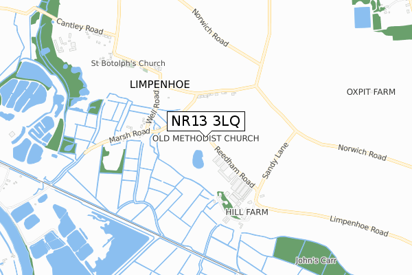 NR13 3LQ map - small scale - OS Open Zoomstack (Ordnance Survey)