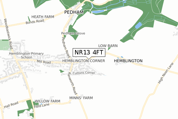 NR13 4FT map - small scale - OS Open Zoomstack (Ordnance Survey)