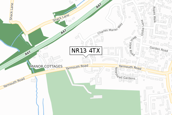 NR13 4TX map - large scale - OS Open Zoomstack (Ordnance Survey)
