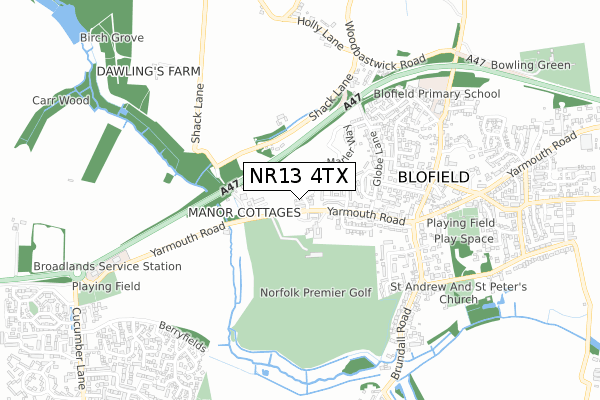 NR13 4TX map - small scale - OS Open Zoomstack (Ordnance Survey)