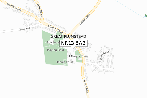 NR13 5AB map - large scale - OS Open Zoomstack (Ordnance Survey)