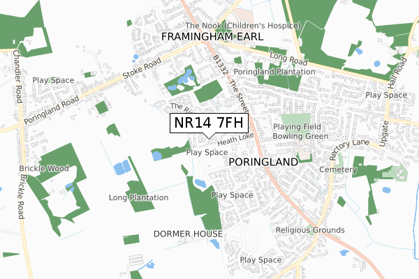 NR14 7FH map - small scale - OS Open Zoomstack (Ordnance Survey) NR14 7FH map - small scale - OS Open Zoomstack (Ordnance Survey)