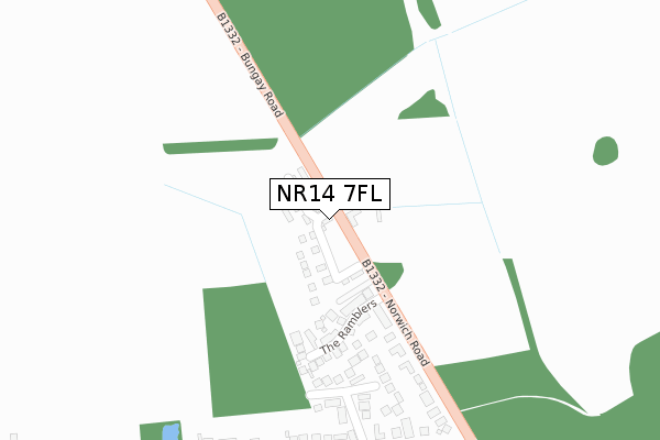 NR14 7FL map - large scale - OS Open Zoomstack (Ordnance Survey) NR14 7FL map - large scale - OS Open Zoomstack (Ordnance Survey)