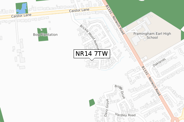 NR14 7TW map - large scale - OS Open Zoomstack (Ordnance Survey) NR14 7TW map - large scale - OS Open Zoomstack (Ordnance Survey)
