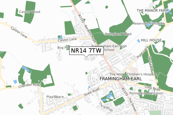 NR14 7TW map - small scale - OS Open Zoomstack (Ordnance Survey) NR14 7TW map - small scale - OS Open Zoomstack (Ordnance Survey)