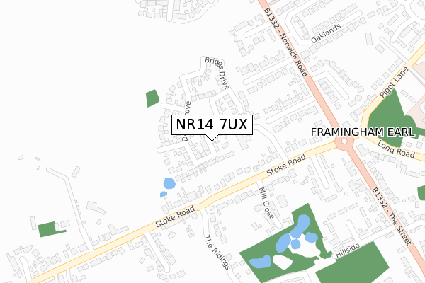 NR14 7UX map - large scale - OS Open Zoomstack (Ordnance Survey) NR14 7UX map - large scale - OS Open Zoomstack (Ordnance Survey)