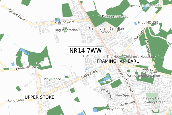 NR14 7WW map - small scale - OS Open Zoomstack (Ordnance Survey) NR14 7WW map - small scale - OS Open Zoomstack (Ordnance Survey)