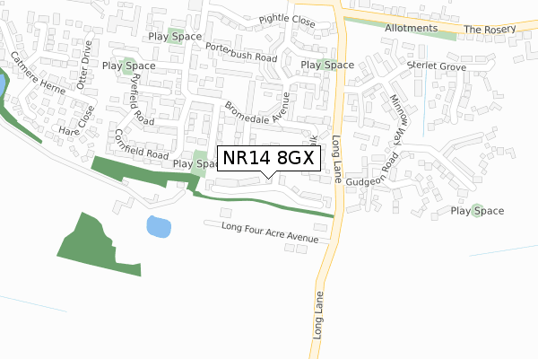 NR14 8GX map - large scale - OS Open Zoomstack (Ordnance Survey)