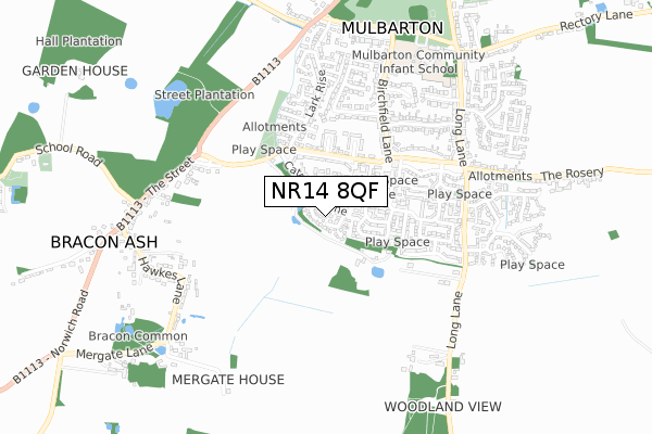 NR14 8QF map - small scale - OS Open Zoomstack (Ordnance Survey) NR14 8QF map - small scale - OS Open Zoomstack (Ordnance Survey)
