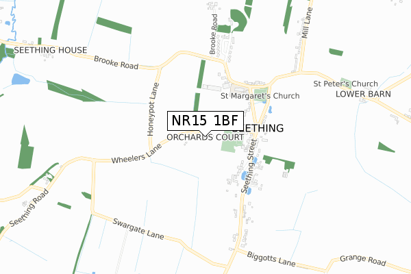 NR15 1BF map - small scale - OS Open Zoomstack (Ordnance Survey) NR15 1BF map - small scale - OS Open Zoomstack (Ordnance Survey)