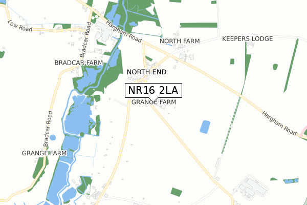 NR16 2LA map - small scale - OS Open Zoomstack (Ordnance Survey)