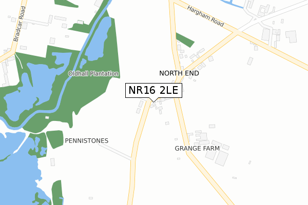 NR16 2LE map - large scale - OS Open Zoomstack (Ordnance Survey)