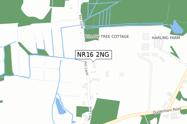 NR16 2NG map - large scale - OS Open Zoomstack (Ordnance Survey)