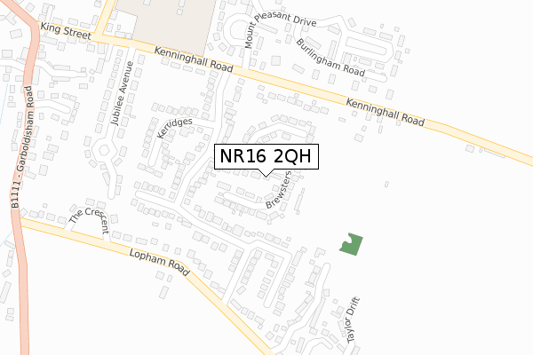 NR16 2QH map - large scale - OS Open Zoomstack (Ordnance Survey)