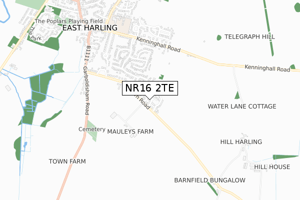 NR16 2TE map - small scale - OS Open Zoomstack (Ordnance Survey)