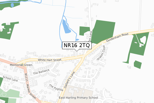 NR16 2TQ map - large scale - OS Open Zoomstack (Ordnance Survey)