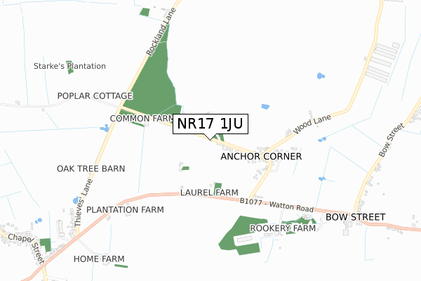 NR17 1JU map - small scale - OS Open Zoomstack (Ordnance Survey)